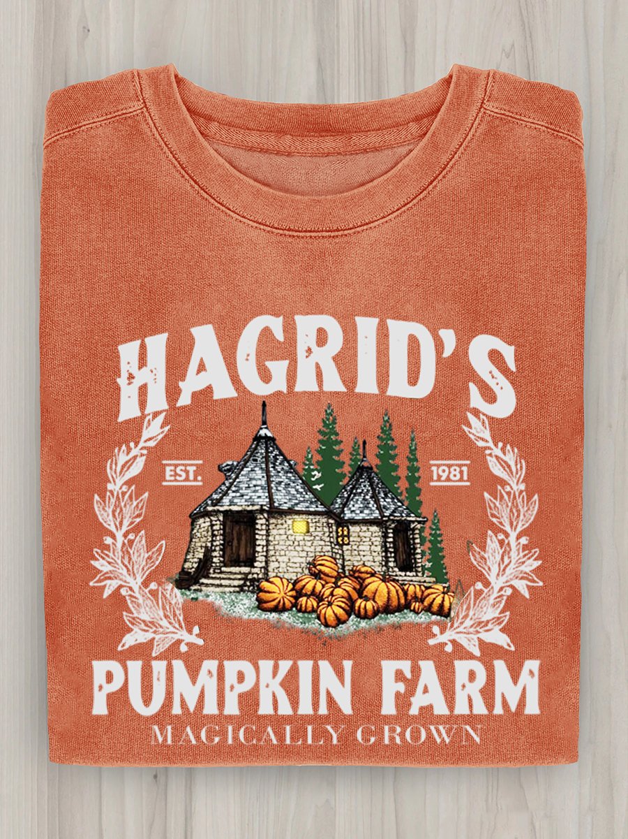 Hagrid's Pumpkin Farm Magically Grown Halloween Art Print Casual Sweatshirt