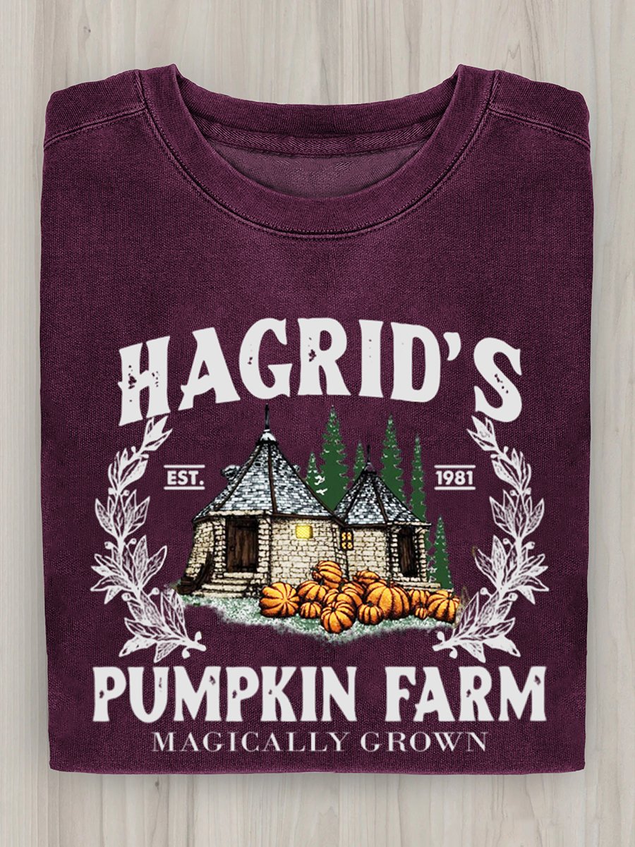 Hagrid's Pumpkin Farm Magically Grown Halloween Art Print Casual Sweatshirt