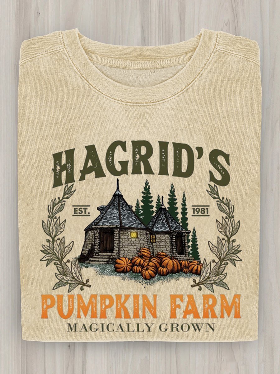 Hagrid's Pumpkin Farm Magically Grown Halloween Art Print Casual Sweatshirt