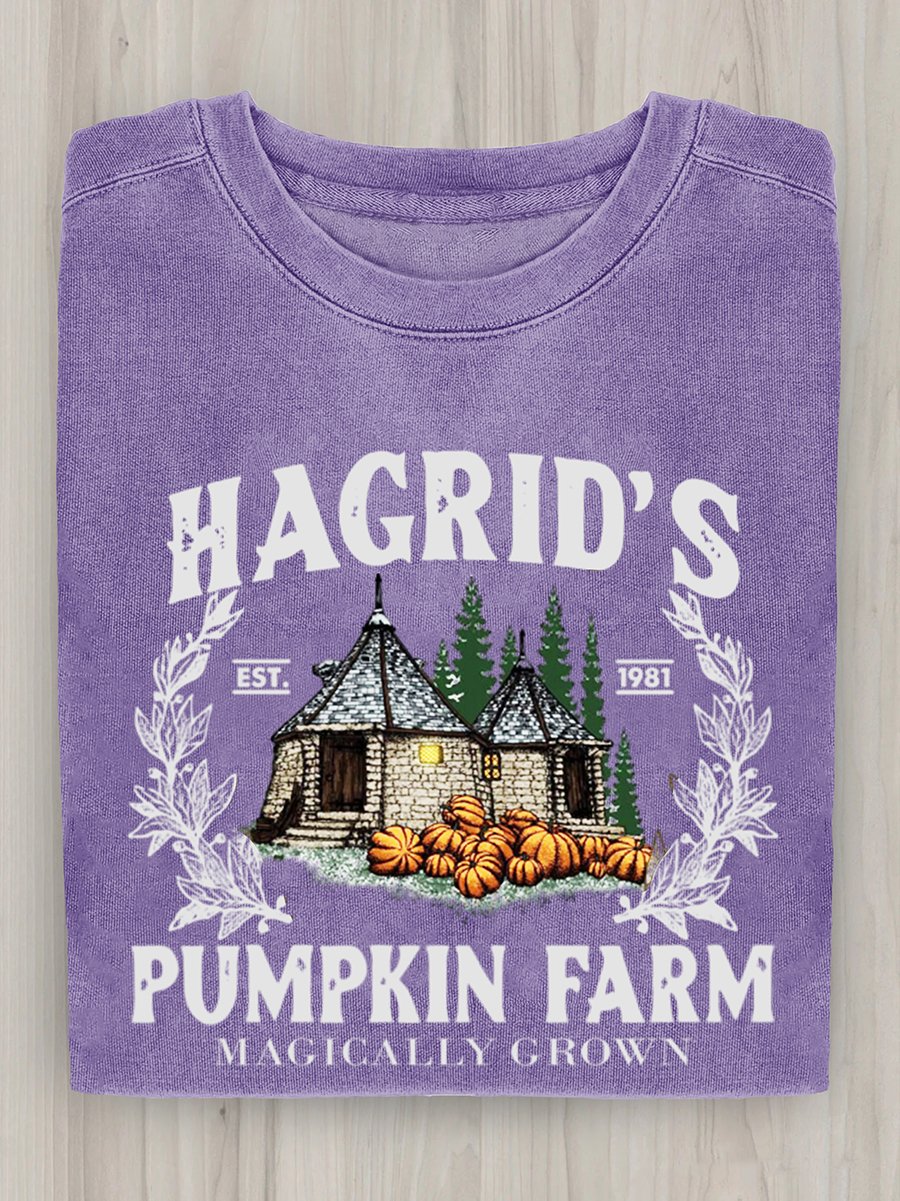 Hagrid's Pumpkin Farm Magically Grown Halloween Art Print Casual Sweatshirt